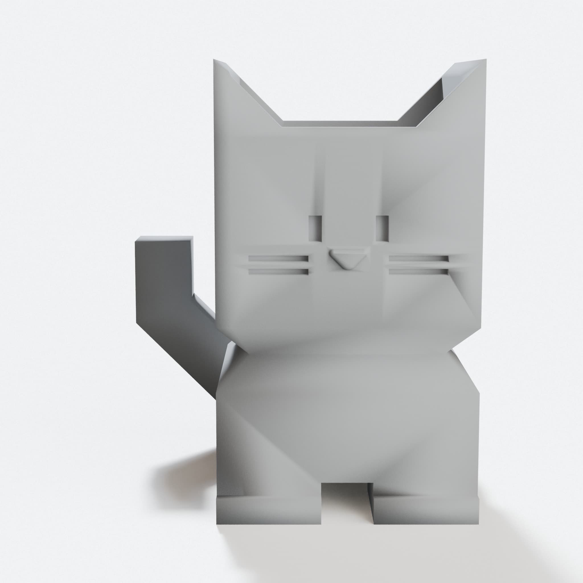 Cali Cat 3D Printed Pencil Holder for Your Desk
