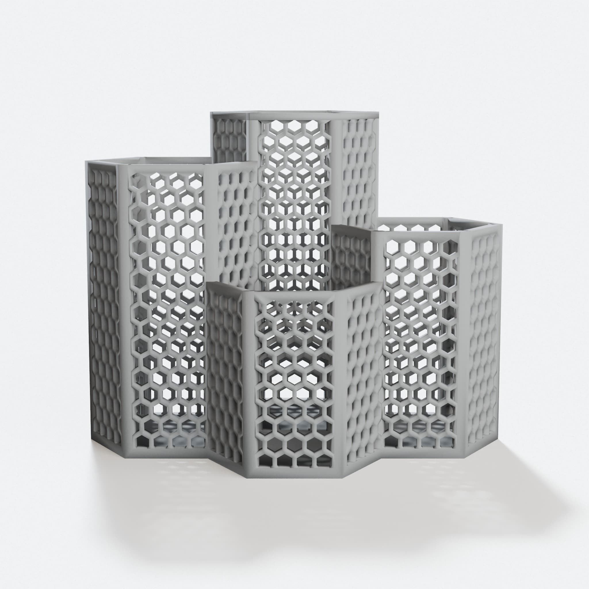 Hexagon Desk Organizer, 3D Printed Office Accessory