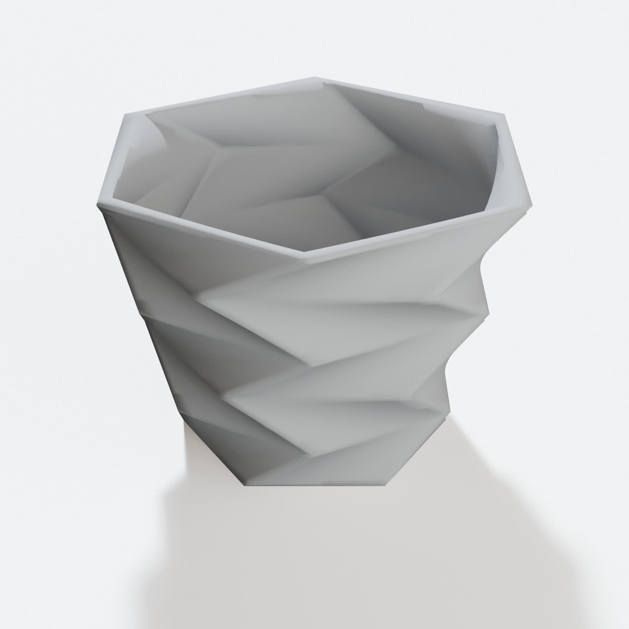 3D Printed Flower Pot with Geometric Design