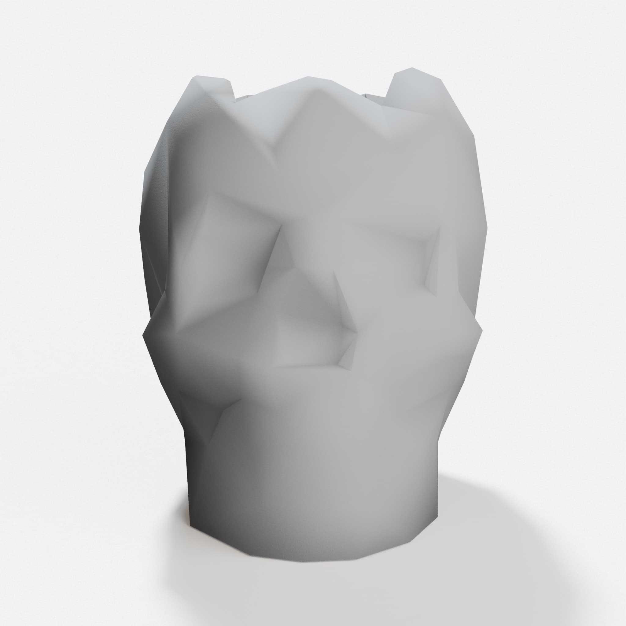 Low Poly Skull Planter, 3D Printed Home Decor