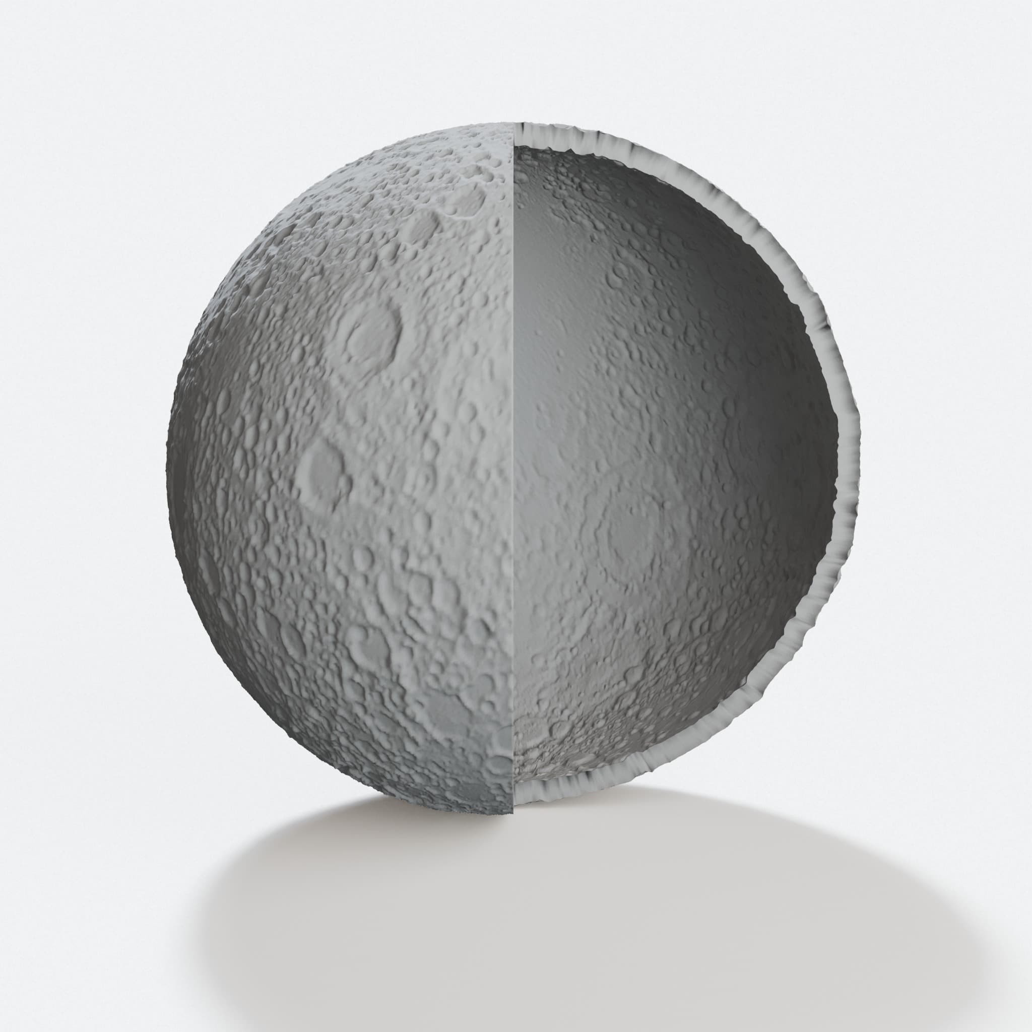 Moon Shot: 3D Printable Topographic Moon Model with Craters