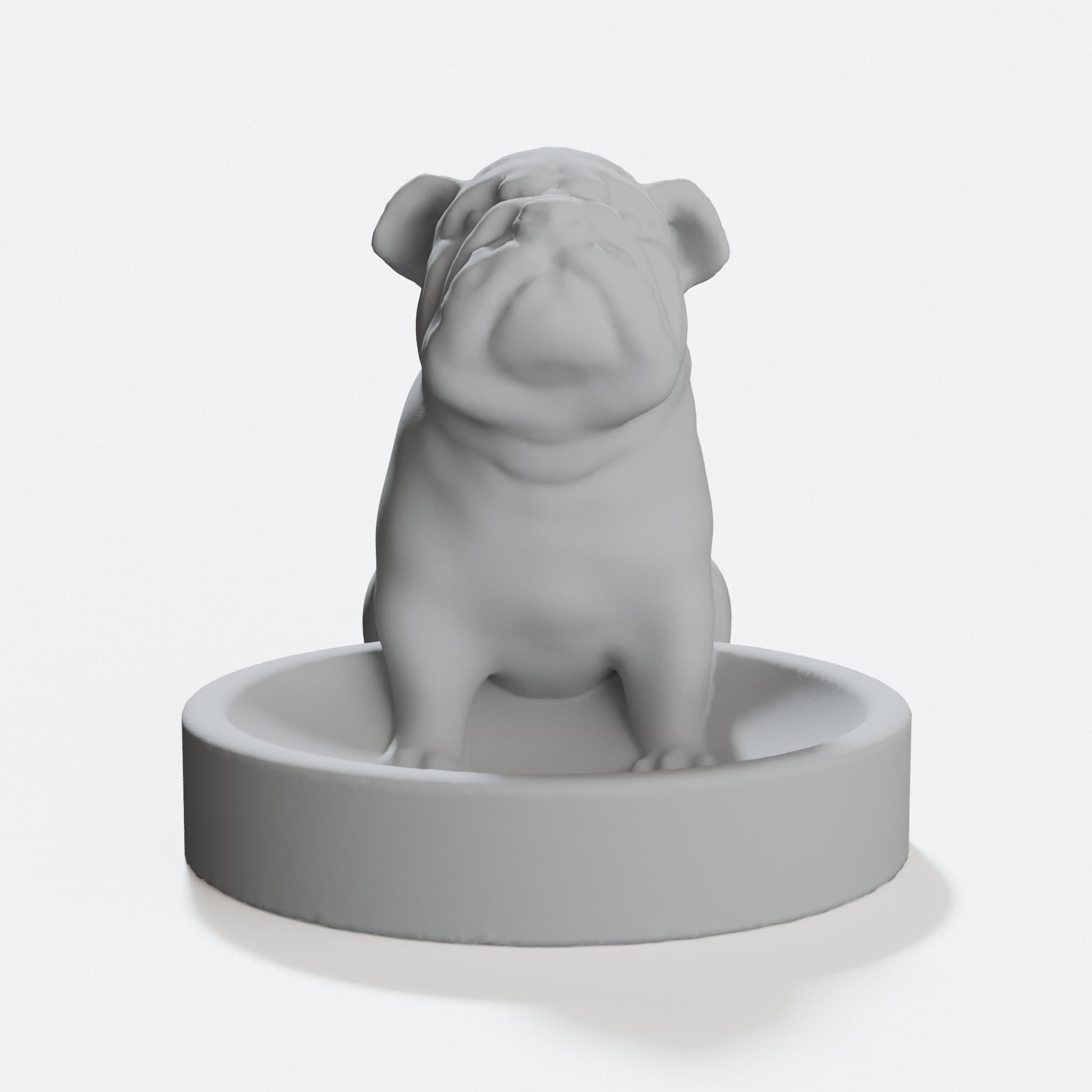 Bulldog Candy Dish, 3D Printed Home Decor