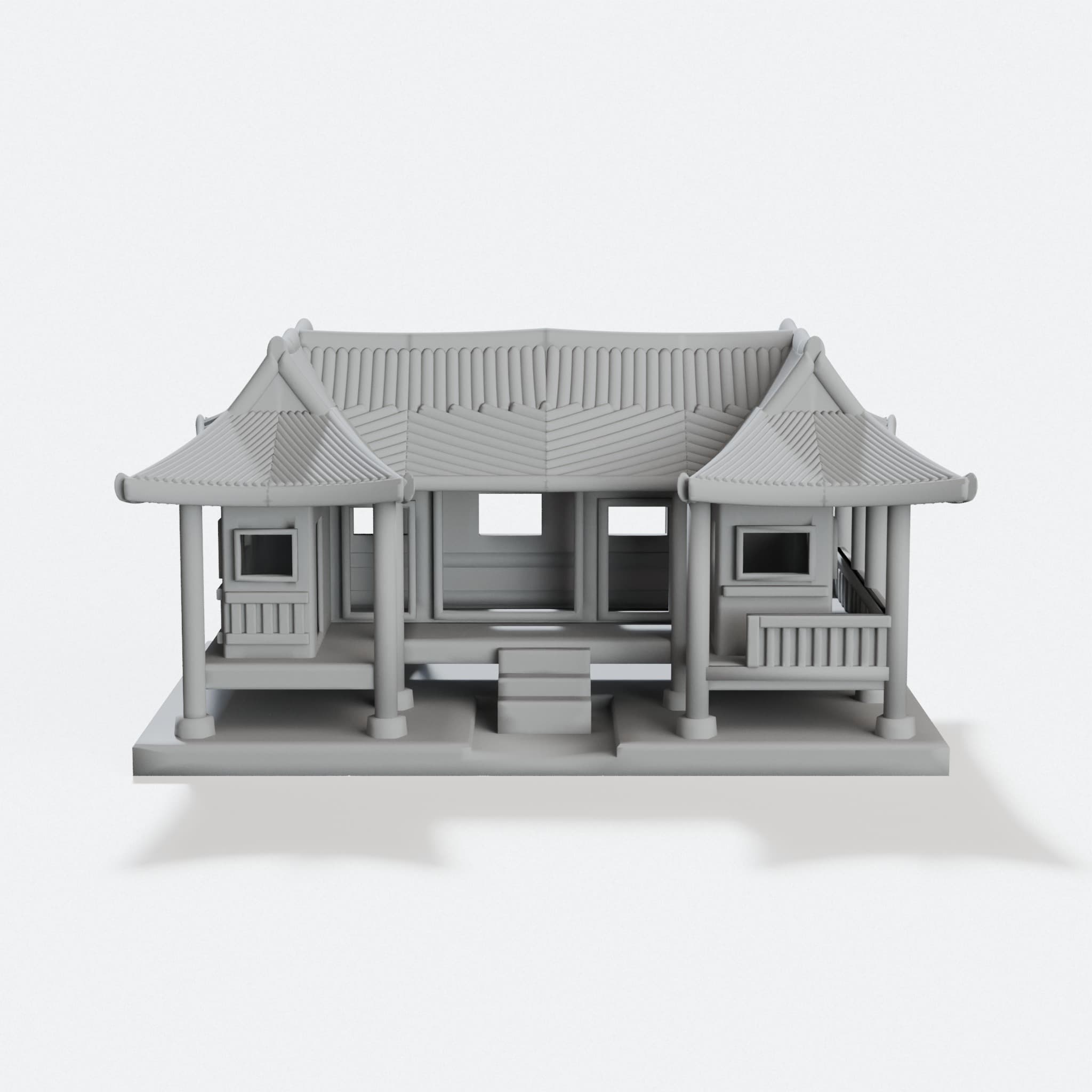 Traditional Korean House 3D Printed Home Decor
