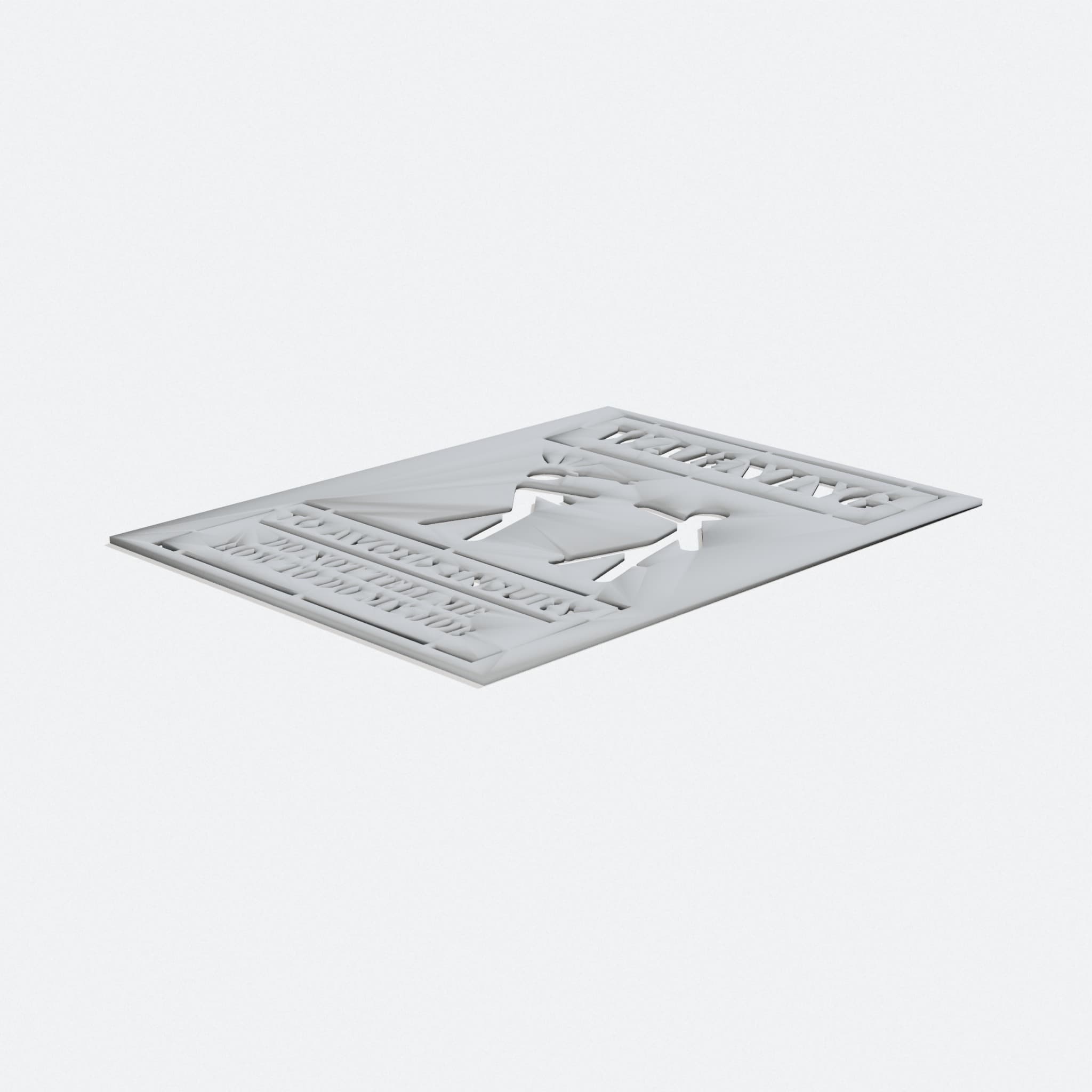 Warning Job Injury Stencil, 3D Printed Office Accessory