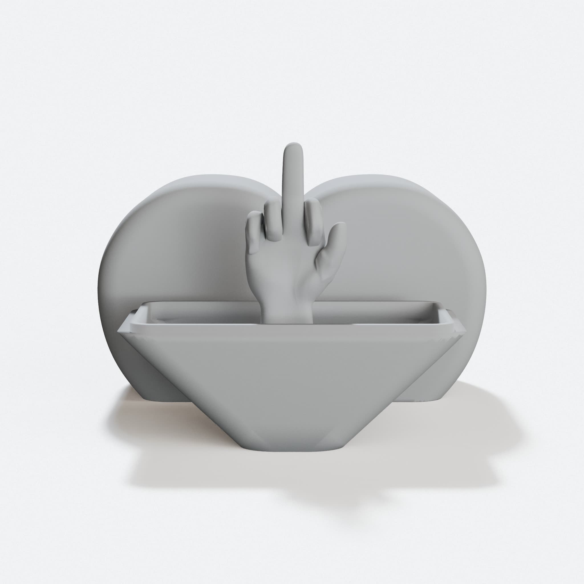3D Printed Heart Ornament with Love You Message