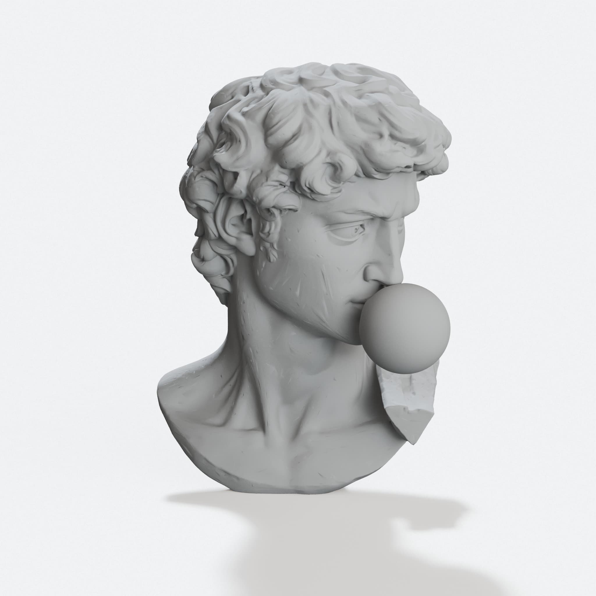 Vaporwave Bubblegum David Statue Bust