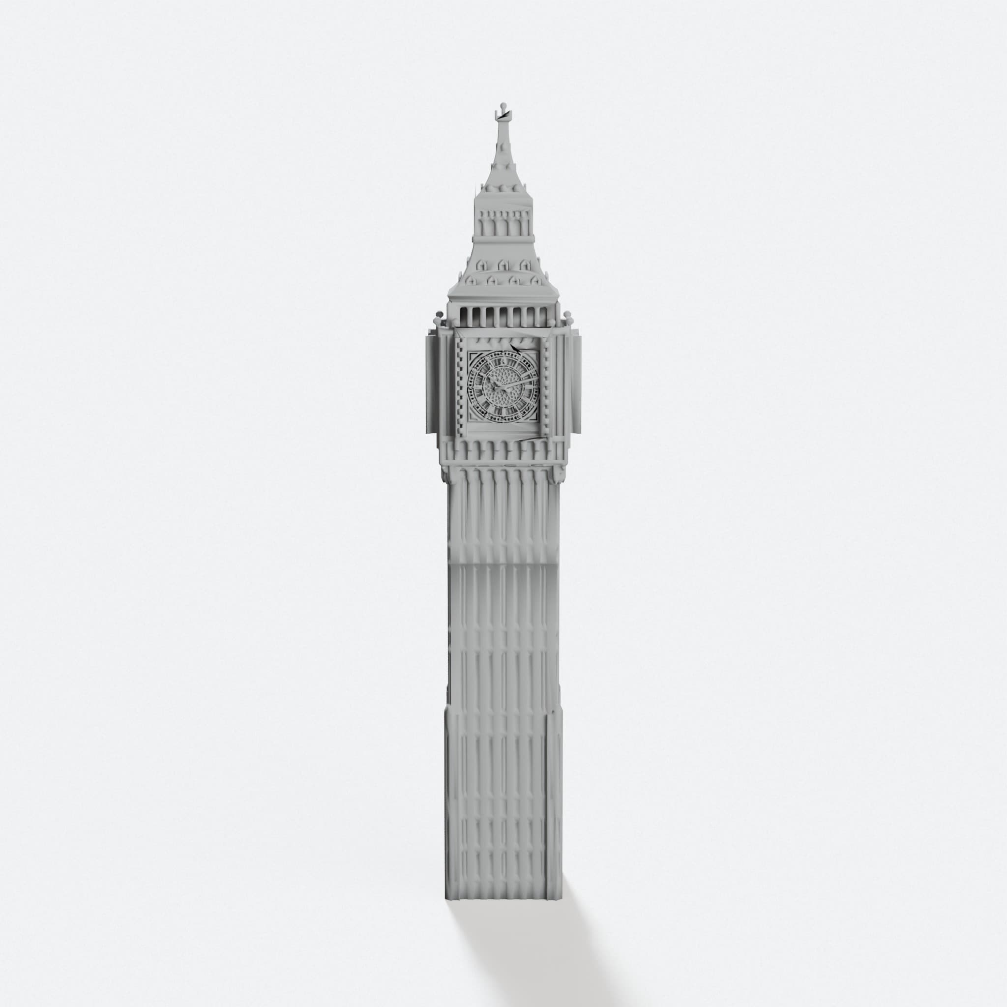 Solid Big Ben 3D Printed Ornament