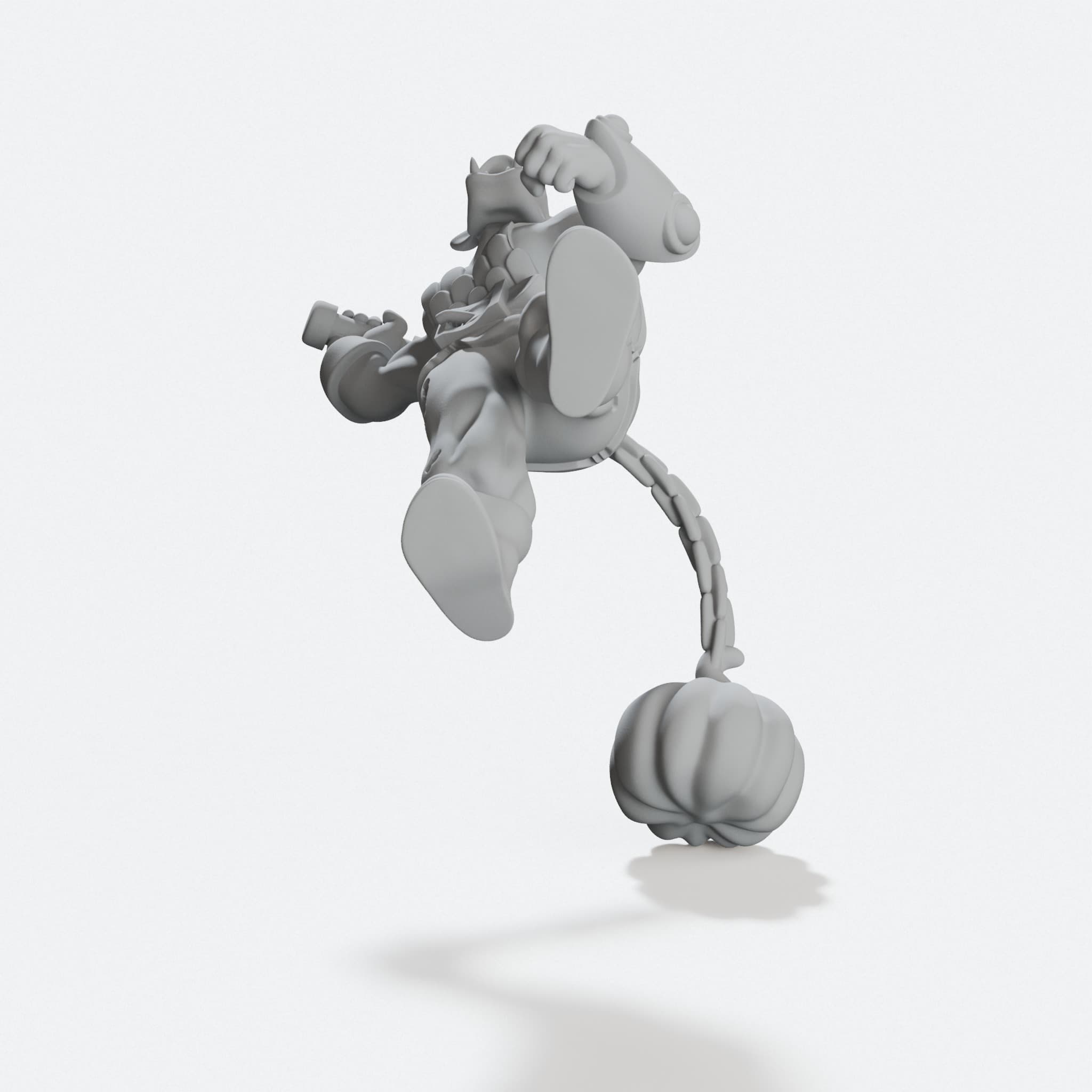 Orctober Orc 3D Printed Toy with Pumpkin Flail