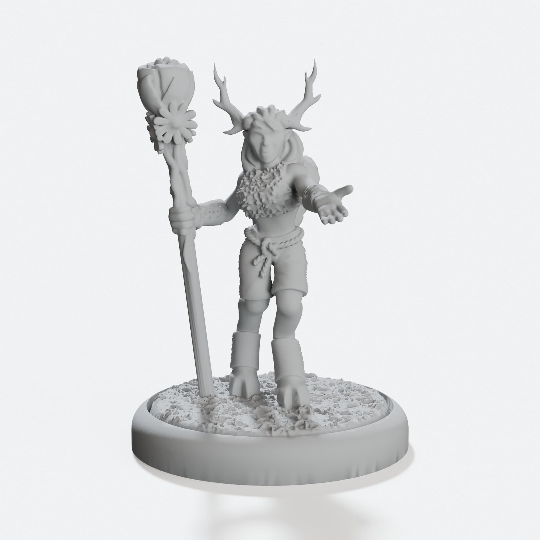 Fae Tiefling Druid 3D Printed Toy Figure