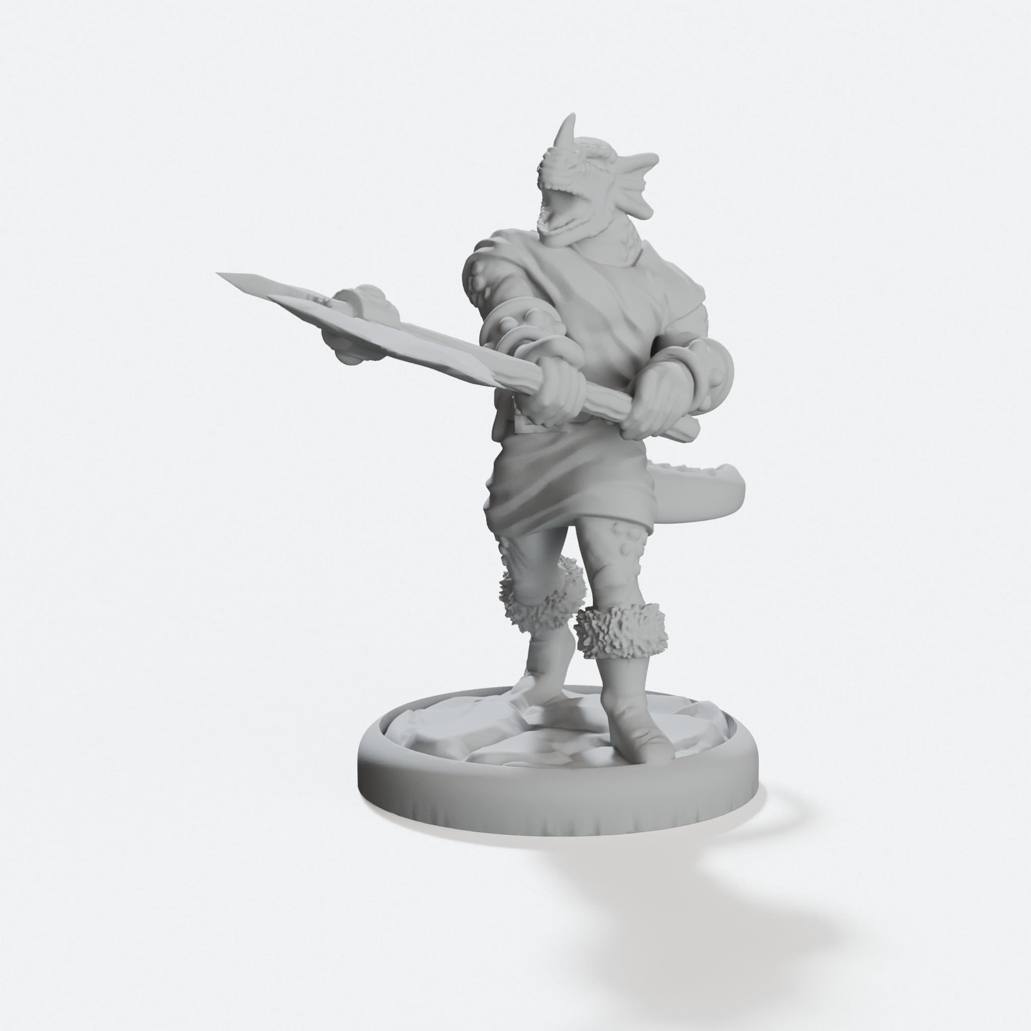Tailed Dragonborn Barbarian 3D Printed Toy Figure