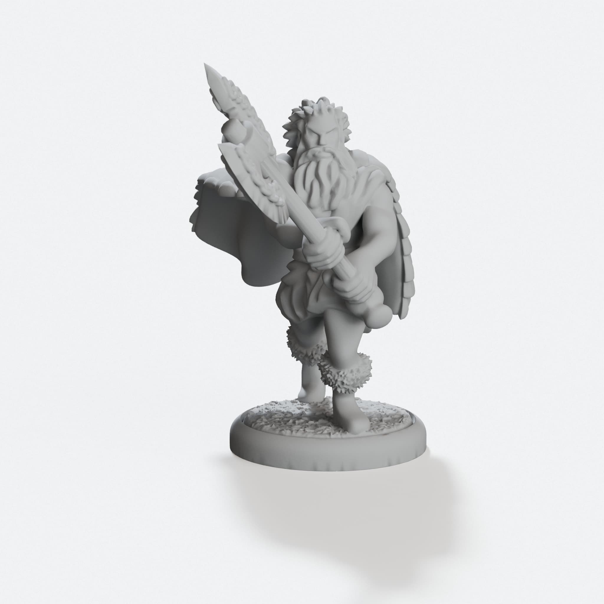 Valeb the Axeman, Barbarian Miniature for D&D