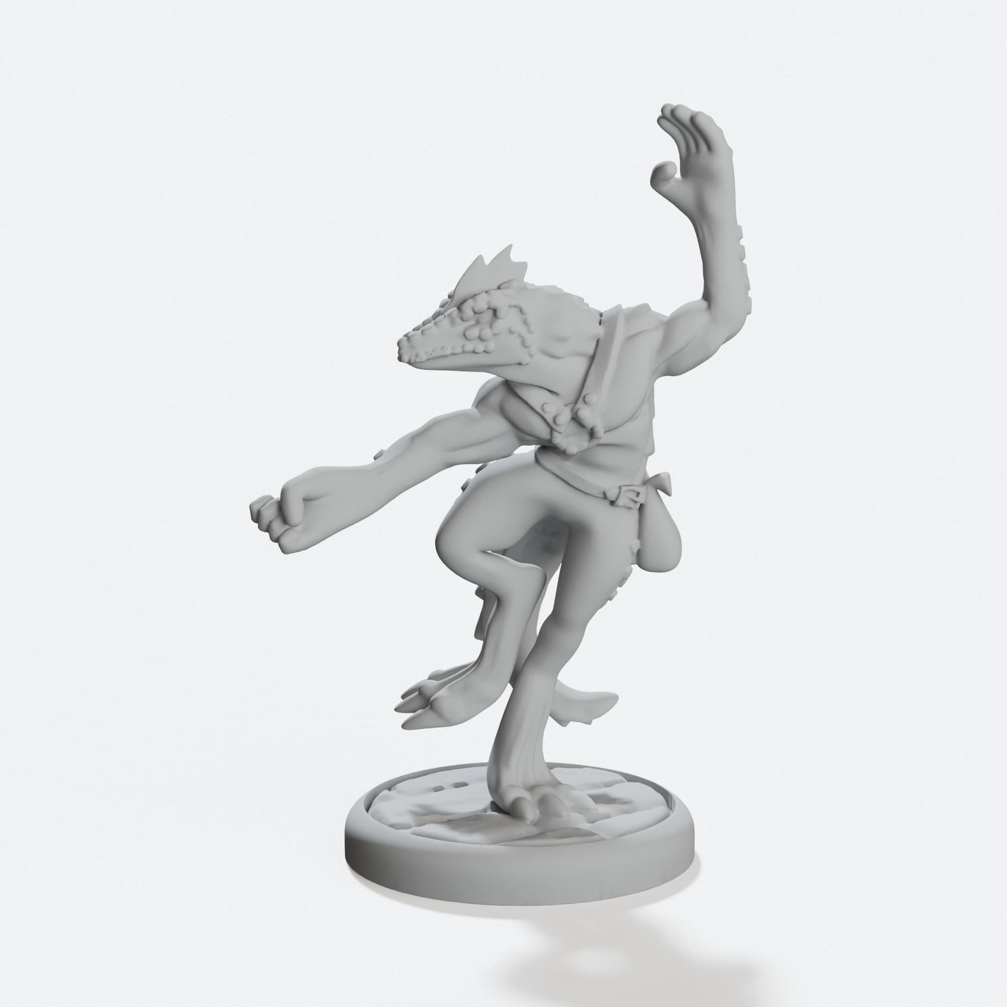 Lizardfolk Monk Miniature, Tabletop Martial Artist
