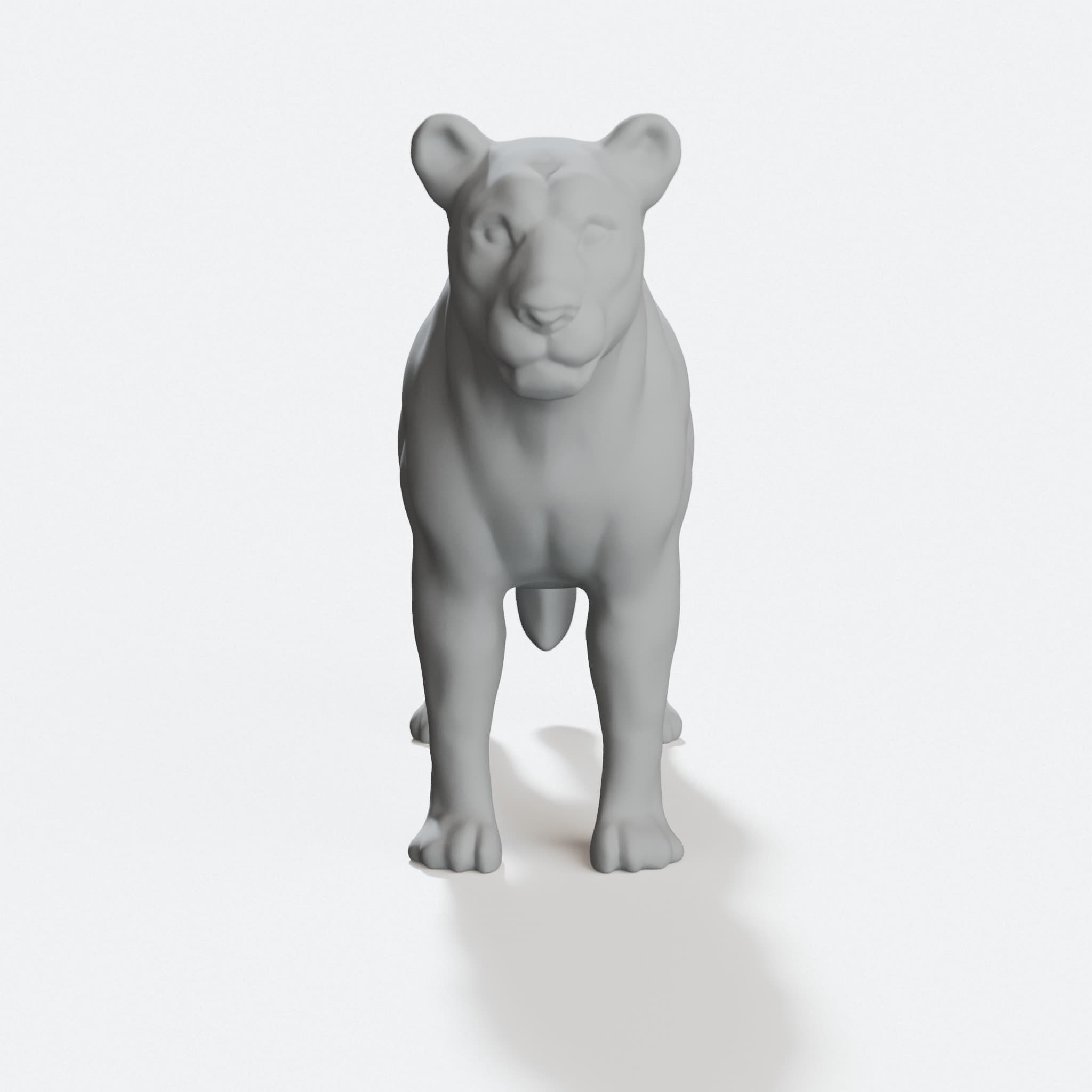 Lioness 3D Printed Toy, Detailed Animal Figure