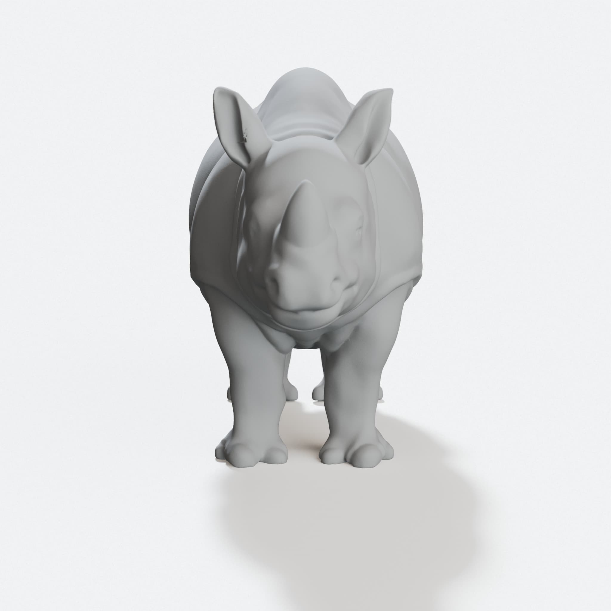 3D Printed Rhino Home Decor Statue