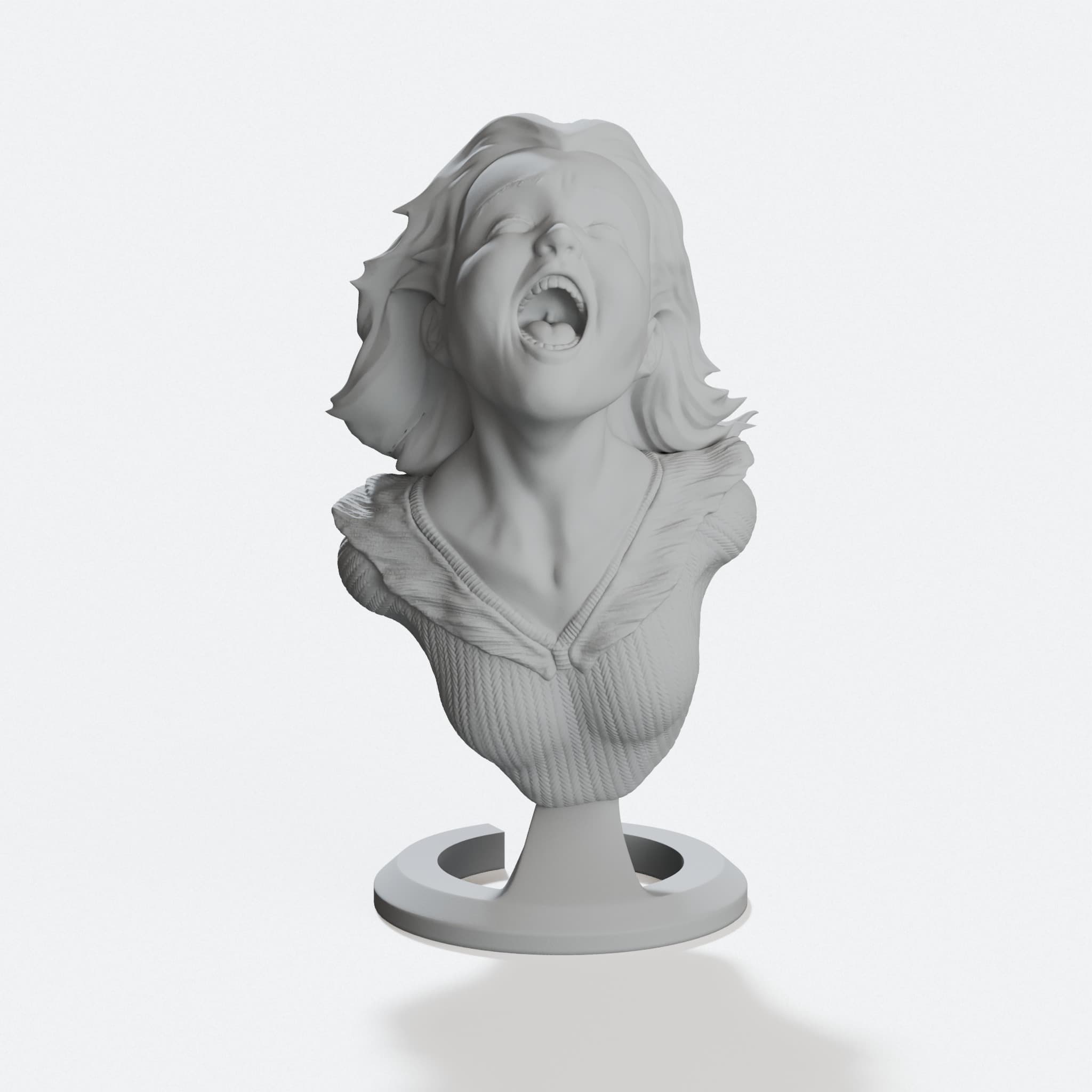Joyful Yell Support Free 3D Printed Home Decor Bust