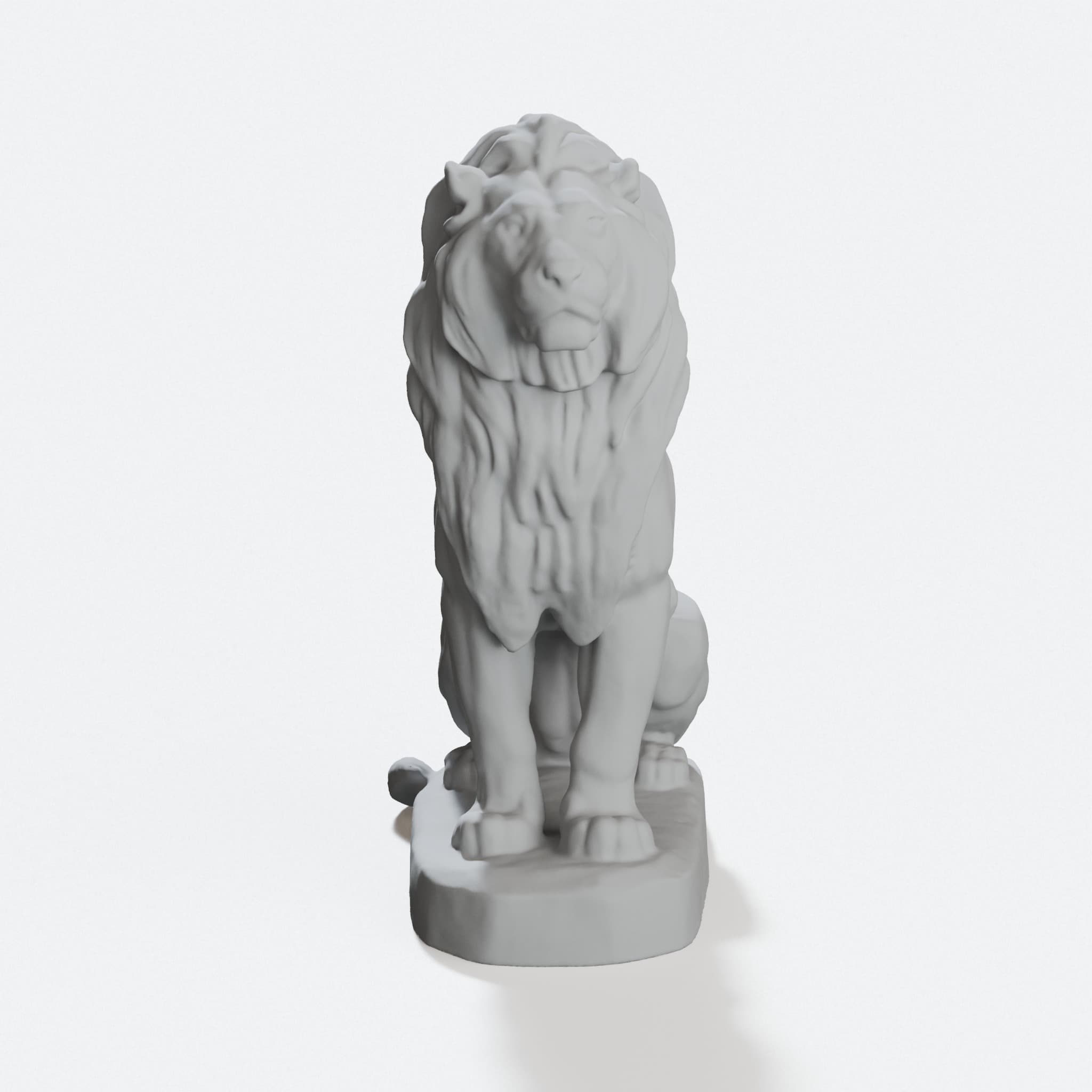 Sitting Lion Sculpture, 3D Printed Home Decor