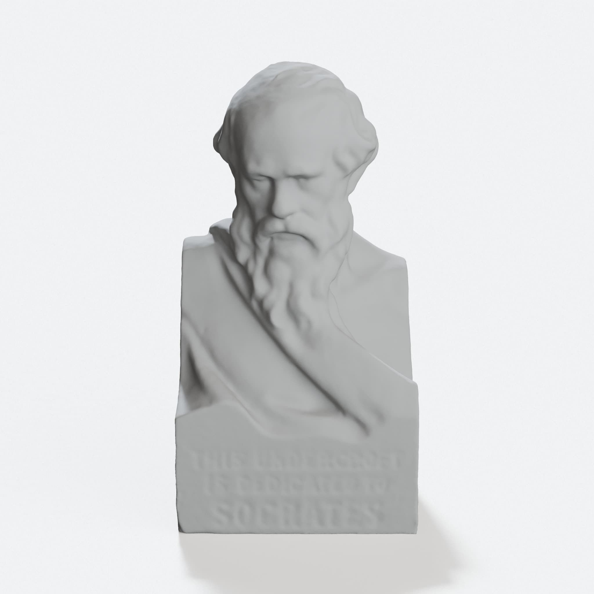 Socrates Bust 3D Printed Home Decor Sculpture