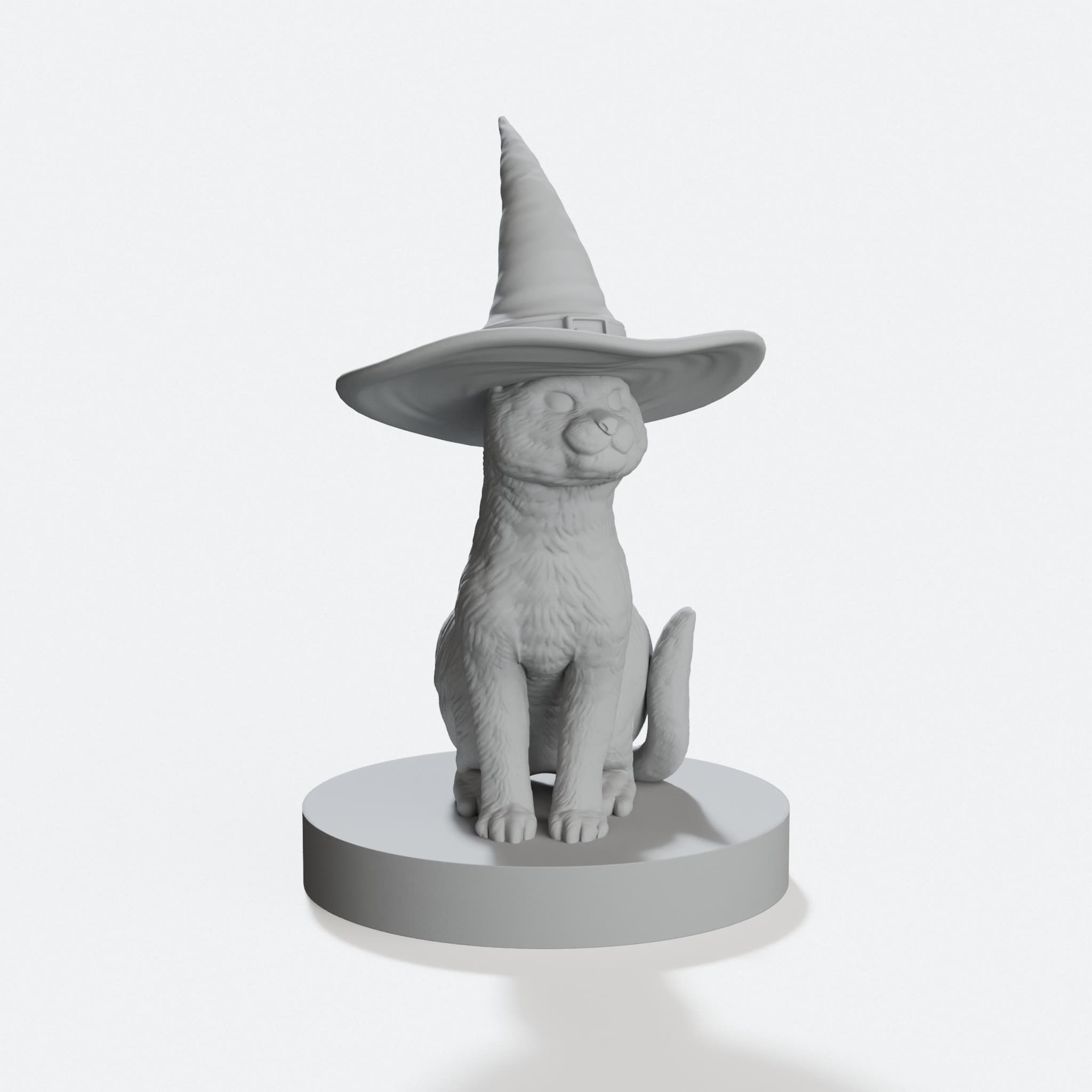 Cat with Witch Hat Halloween Figure