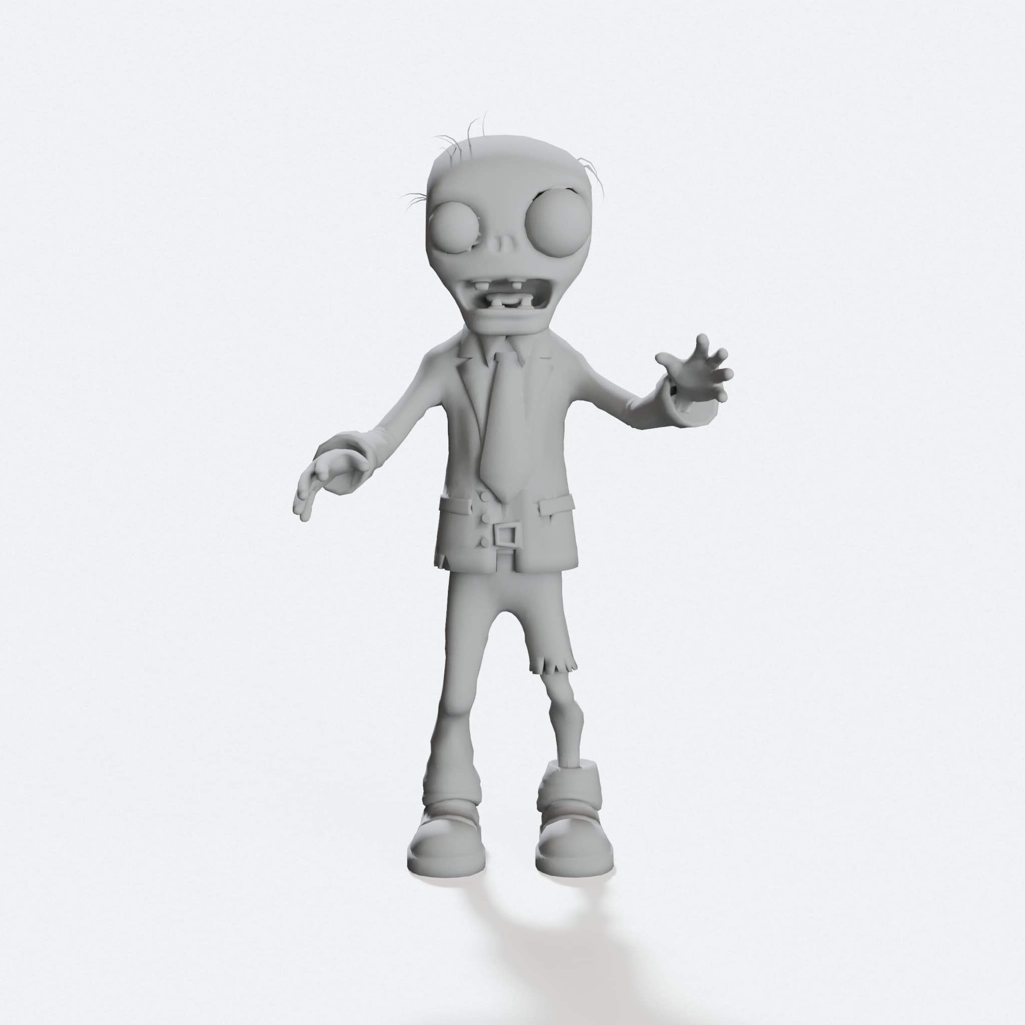Zombie 3D Printed Toy from Plants vs Zombies