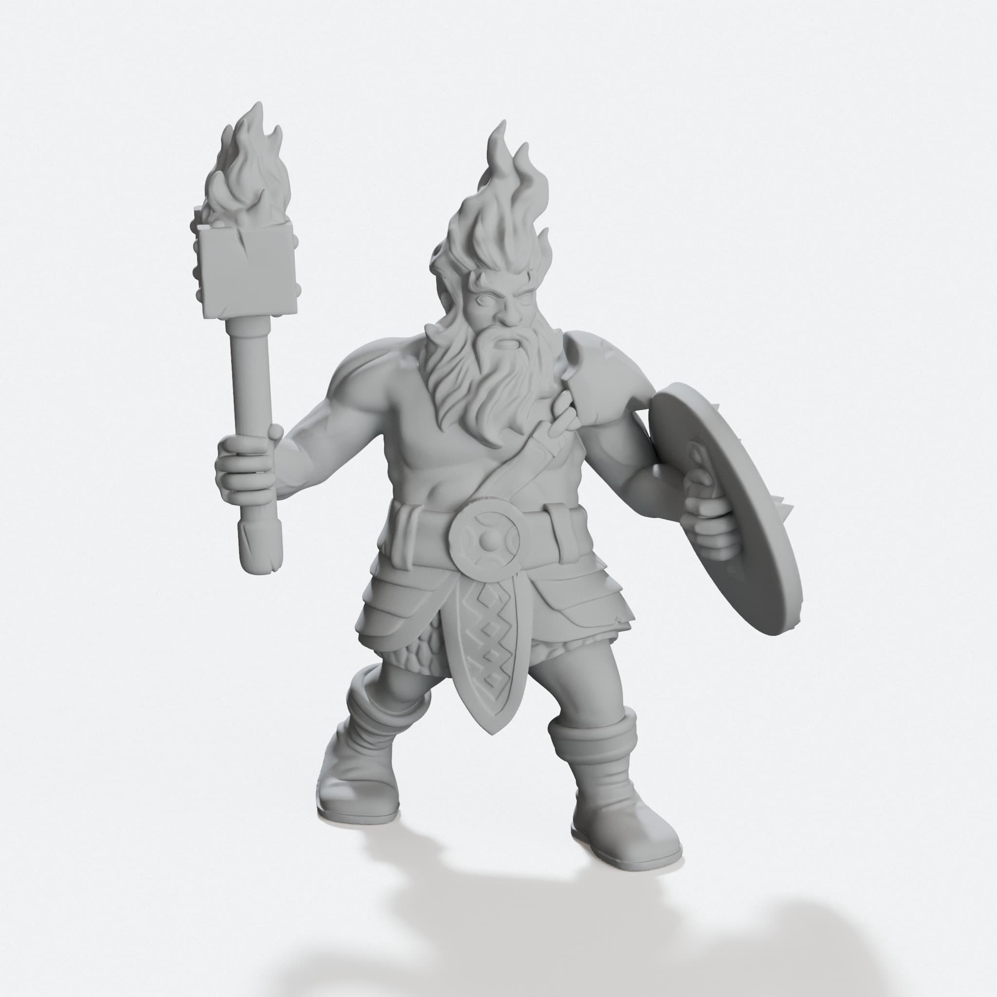 Azer Fire Dwarf 3D Printed Toy Mini for DnD Tabletop