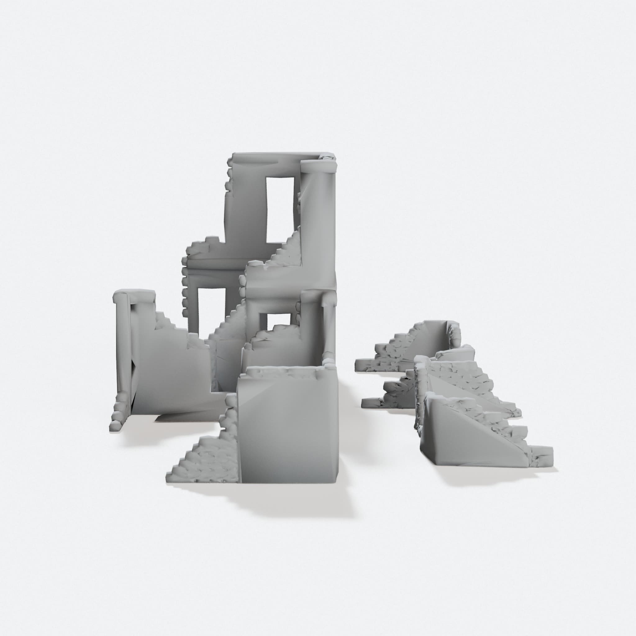WW2 Ruined Houses 3D Printed Toys for Wargame Terrain