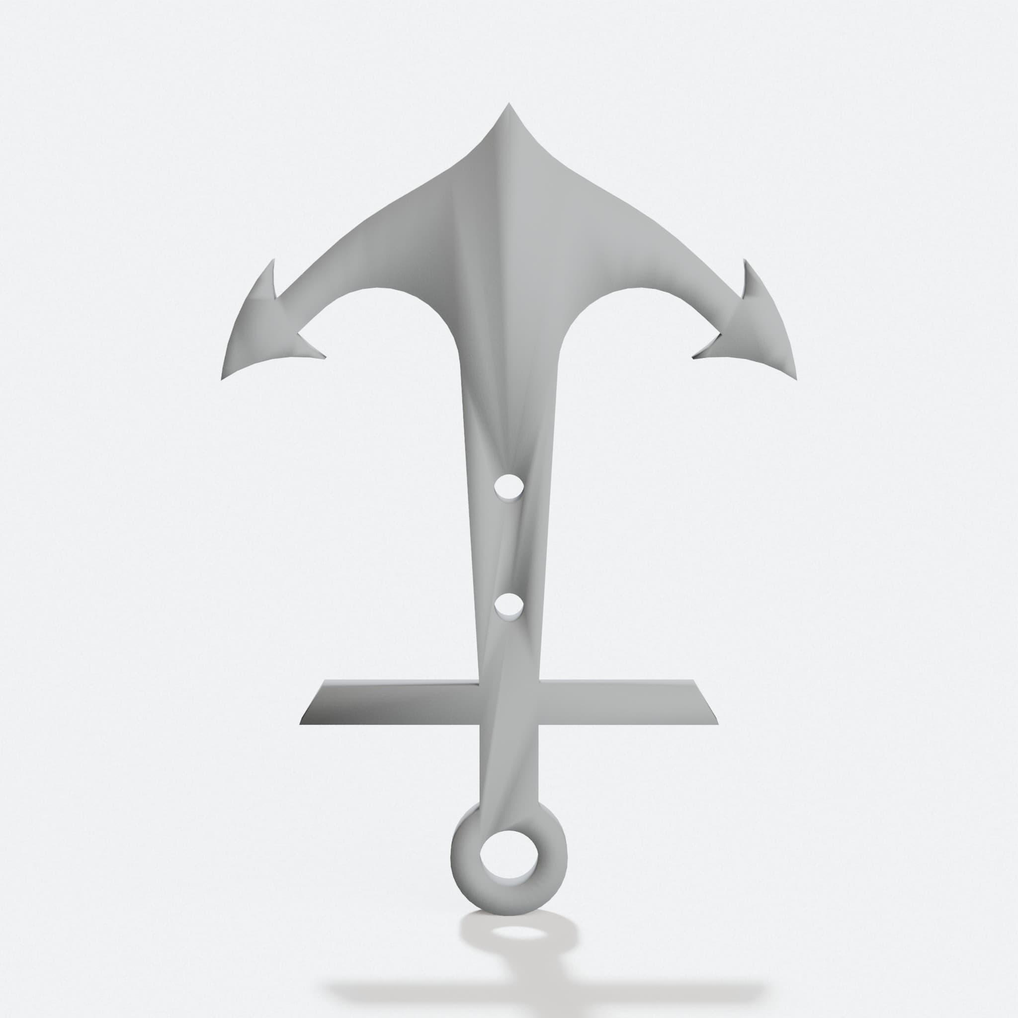 Anchor Hook 3D Printed Home Decor Nautical Coat Hanger