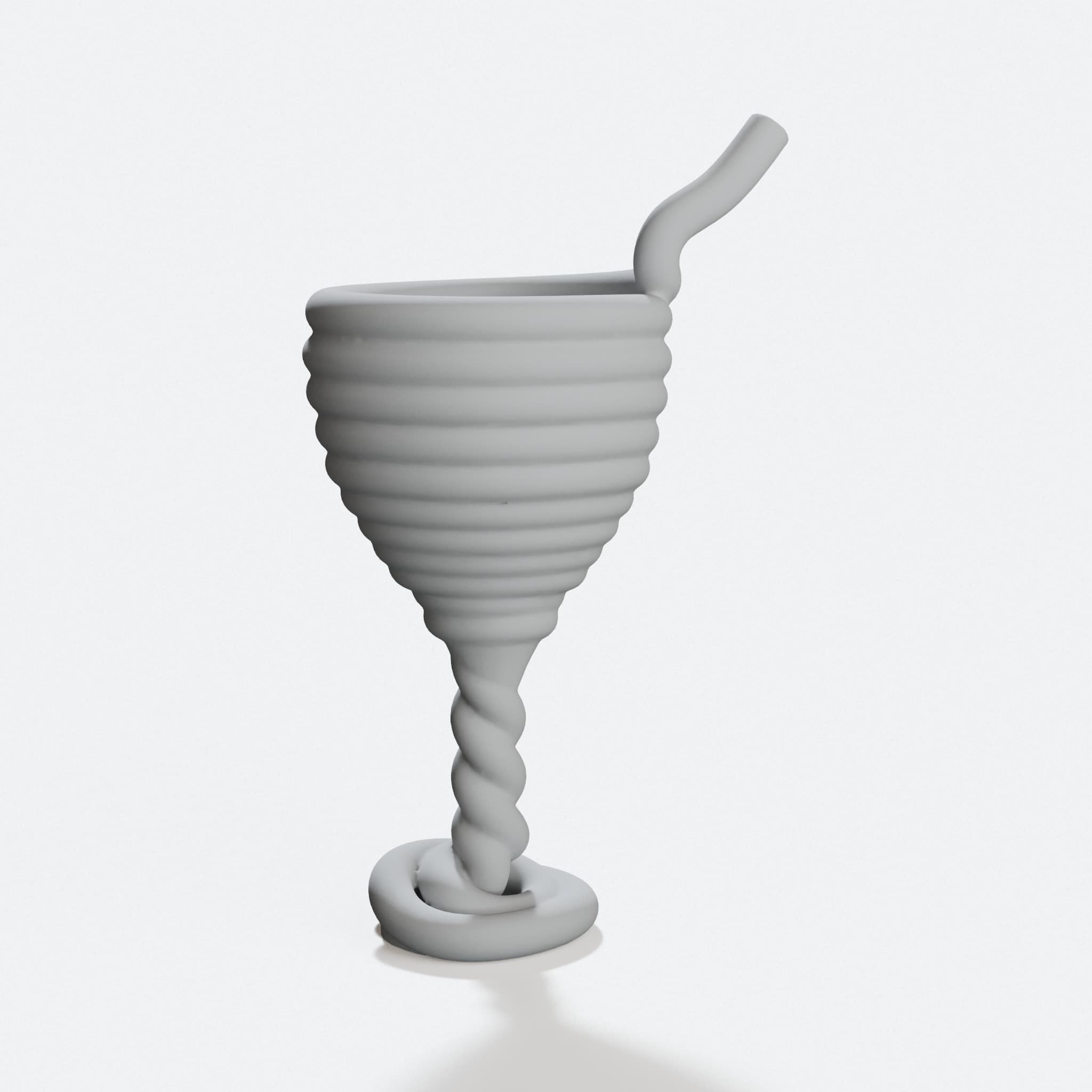 Spiraled Drinking Straw Cup, 3D Printed