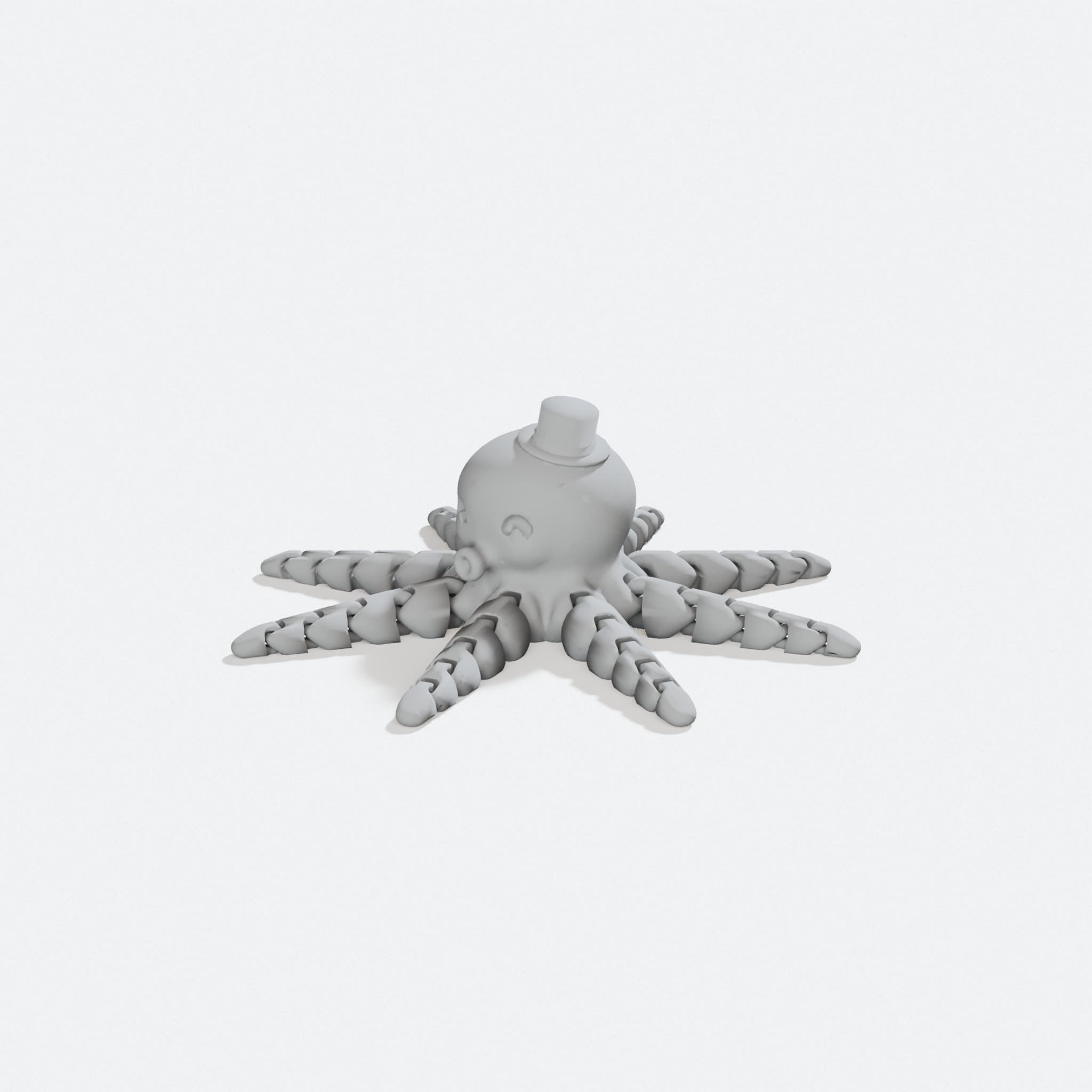 Octopus with Top Hat 3D Printed Toy