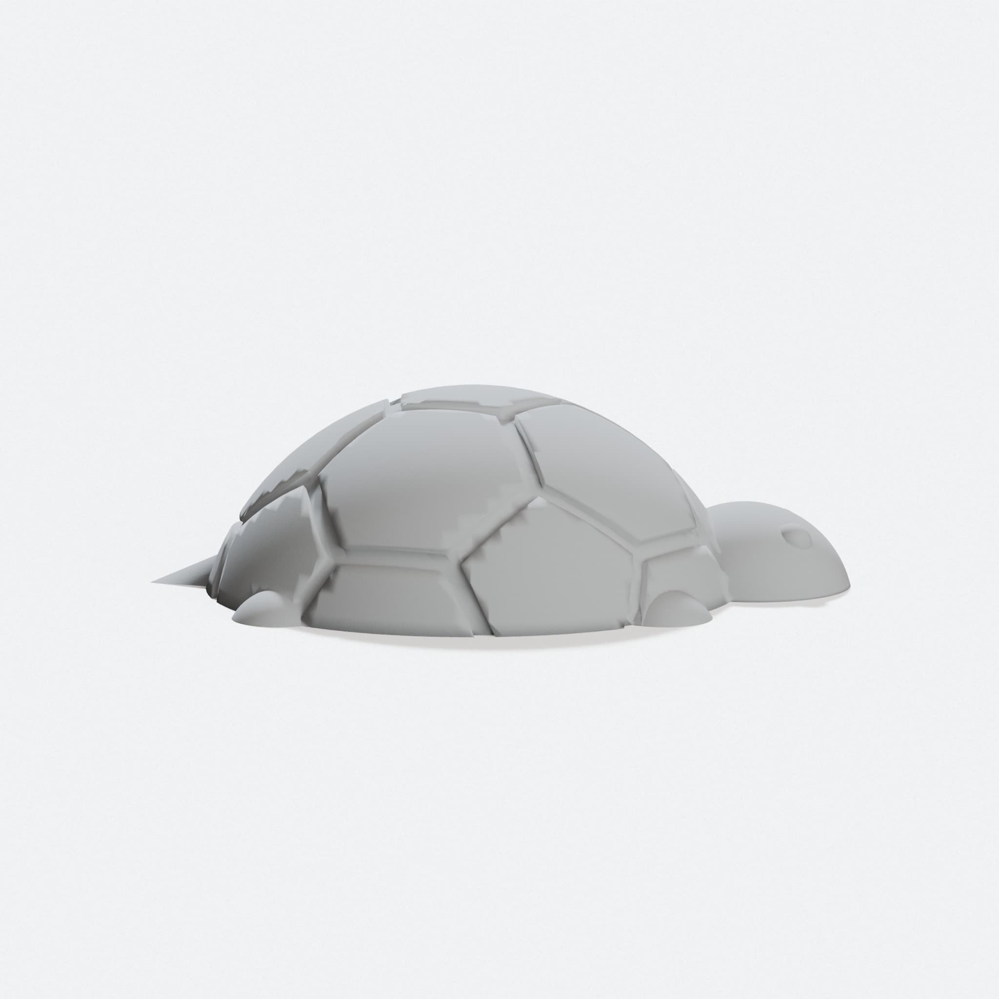 3D Printed Turtle Toy with Geometric Shell Pattern