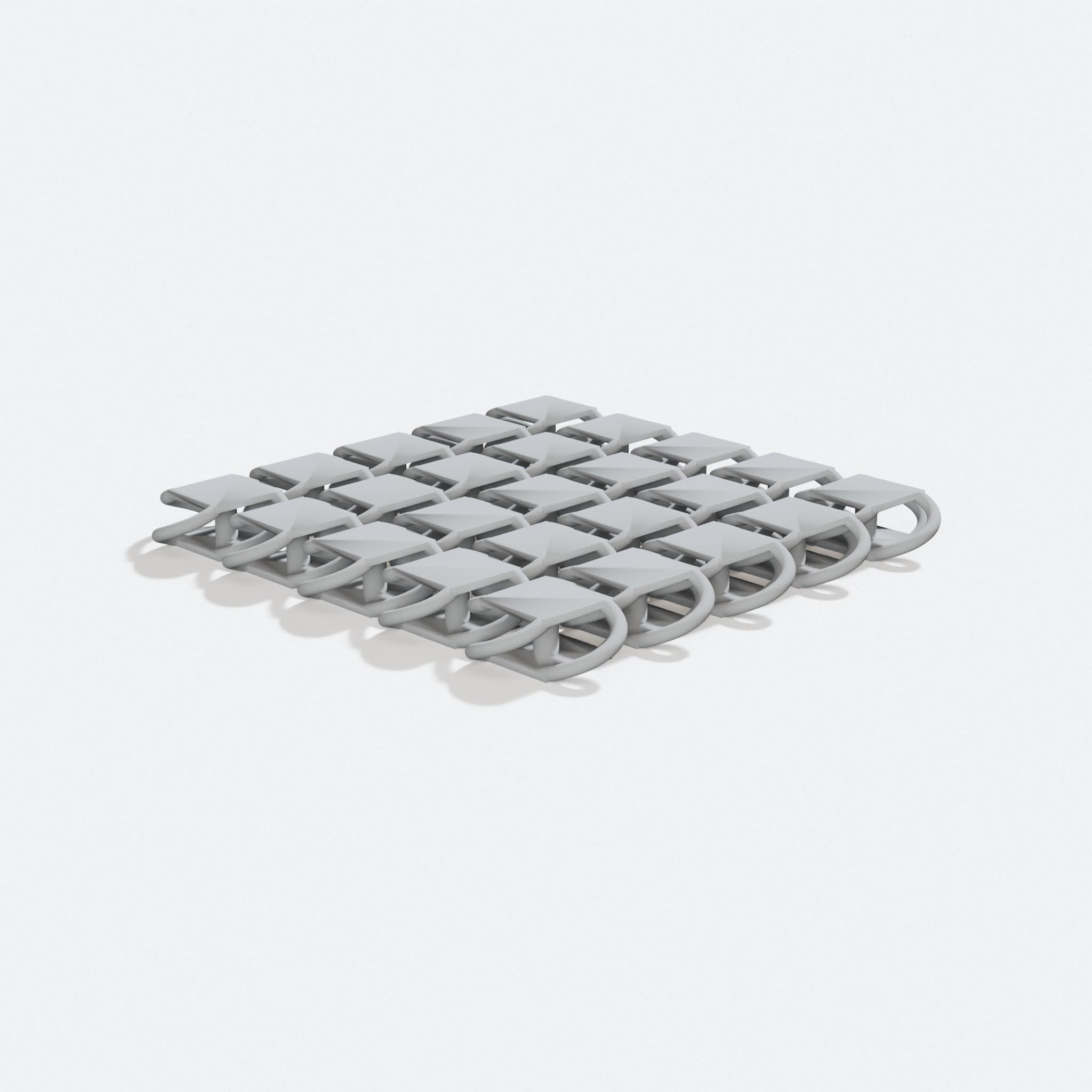 Symmetrical 3D Printed Fabric, Chainmail-Style Sheet